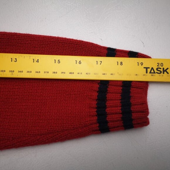 Tommy Hilfiger Ladies Size Large Red w/ Navy Stripes Crew Neck Sweater - Picture 5 of 6